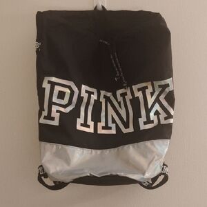 PINK Black and Silver Backpack